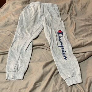 Champion Kids Heather Gray Joggers with Blue Logo